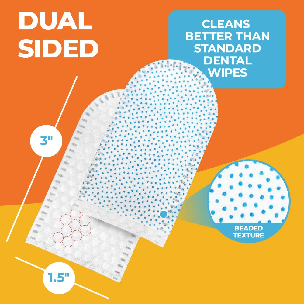 Dog Dental Wipes Pet Care Oral Cleansing Teeth Wipes Dog Teeth Finger Wipes Pet Teeth Cleaning Removing Tartar