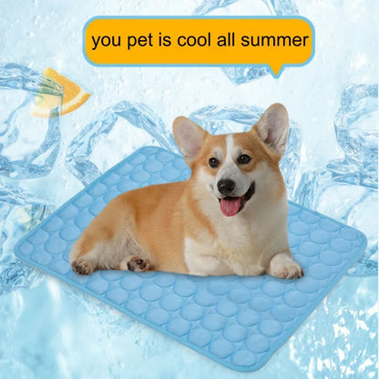 Pet Cooling Mats Dog Cartoon Ice Silk Summer Cooling Pet Bed Rectangle Sofa Mat Breathable Non-Slip Anti-Bite Luxury Modern